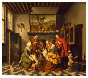Hora do chá (óleo sobre tela)