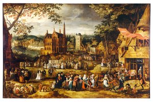 Feira da Aldeia (óleo sobre painel)