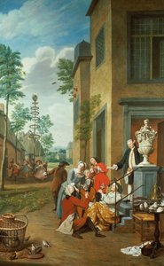 Merrymaking de aldeões (um de uma série de quatro)
