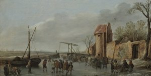 Uma cena no gelo, 1627 de Jan Josefsz Goyen van