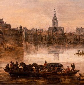 Um grande ferry com uma carruagem de quatro cavalos (Nijmegen), pormenor