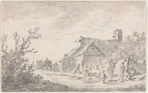 Paisagem com uma casa de campo e figuras, 1653.