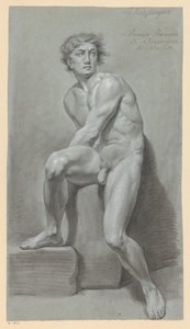 Nu masculino sentado, visto de frente (1º prêmio 1791) de Jan Kamphuijsen