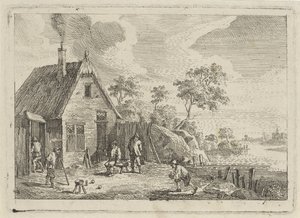 Agricultores brincam aos boules de Jan Lauwryn Krafft (I) (possibly)