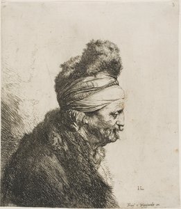 Busto de um homem oriental, virado para a direita de Jan Lievens
