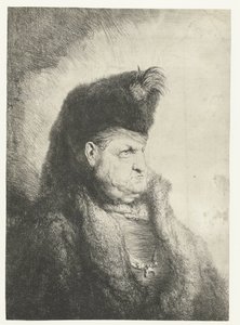Busto de um oriental com um chapéu de peles de Jan Lievens