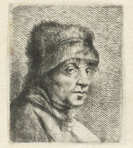 Cabeça de um homem com chapéu Variae Effigies a Joanne Livio (título da série) de Jan Lievens