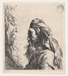 Homem de turbante virado para a esquerda de Jan Lievens