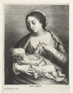 Maria com Criança e uma Pêra
Iesvs Maria (título sobre o objecto) de Jan Lievens