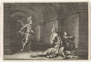 Caesonia com a sua filha morta por Lupus de Jan Luyken