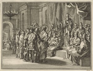 Cristo perante o sumo sacerdote Anás de Jan Luyken
