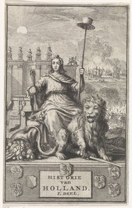 virgem holandesa Página de rosto para: F. de la Neuville, História da Holanda vol. Eu, 1704 de Jan Luyken