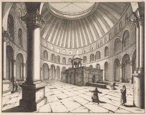 Interior da Igreja do Santo Sepulcro em Jerusalém de Jan Luyken