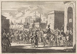 Entrada do Sultão Mustafa II em Constantinopla, 1695 de Jan Luyken