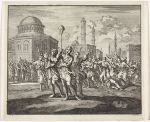 Decapitação de um monge durante motins em Constantinopla de Jan Luyken