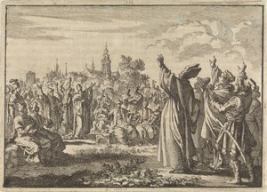 Dieta polonesa em que Augusto II, o Forte, é proclamado rei por um partido e o francês Luís de Bourbon-Conti pelo outro, 1697 de Jan Luyken