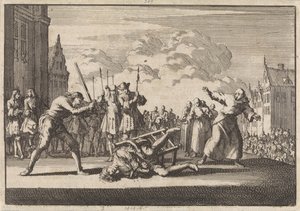 Em Mainz, o Comissário Imperial da Guerra Cronsbruck é decapitado, 1691 de Jan Luyken