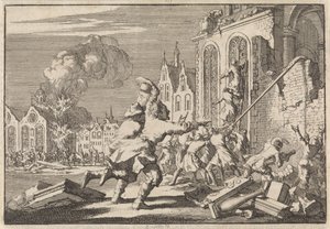 Destruição de capelas católicas em Londres, 1688 de Jan Luyken