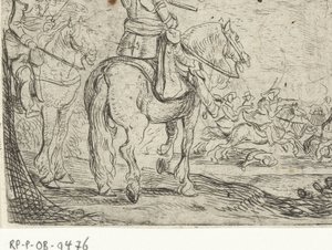 Dois cavaleiros numa batalha de cavalaria
Combate de Cavalaria (título da série) de Jan Martszen de Jonge