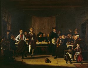 Casamento de Agricultor (óleo sobre tela) de Jan Massys or Metsys