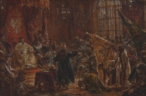 Os Carowie Szujscy no Sejm de Varsóvia de Jan Matejko