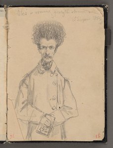 Caderno de esboços de Jan Matejko dos anos 1861-1863. Desenho numa só face. Verso: Aleksander Gryglewski (figura de ¾). de Jan Matejko