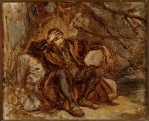 Sigismundo Augusto no jardim de Vílnius, esboço de Jan Matejko