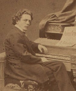 Retrato do compositor Anton Rubinstein 1829-1894, ca 1860-1870. de Jan Mieczkowski