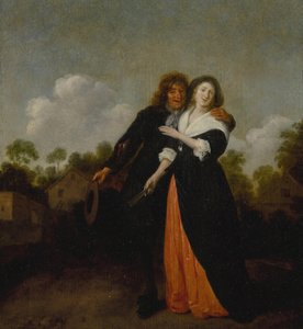 Um casal feliz numa paisagem de Jan Miense Molenaer