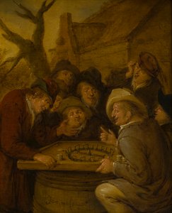 Boors jogando um jogo de Rouge et Noir, c.1630-68 (óleo sobre tela) de Jan Miense Molenaer