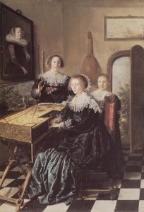 Três mulheres numa Virginal de Jan Miense Molenaer