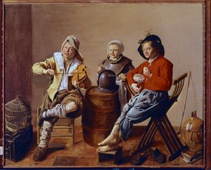 Dois rapazes e uma rapariga a fazer música (pintura de Jan Miense Molenaer