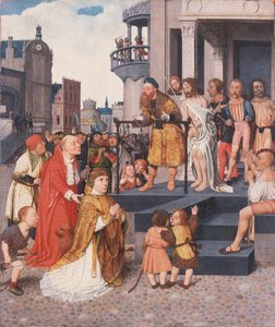 Cristo mostrado ao povo, c.1515 (óleo sobre painel) de Jan Mostaert
