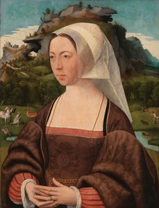 Retrato de uma Mulher Desconhecida, c.1525 (óleo sobre painel) de Jan Mostaert