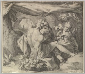 Lot e suas filhas, ca. 1630. de Jan Muller