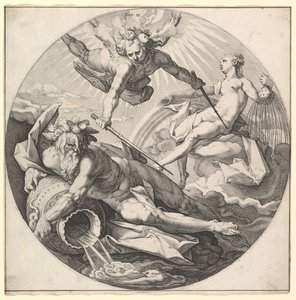 O Segundo Dia Morre II, da série A Criação do Mundo, ca. 1594. de Jan Muller