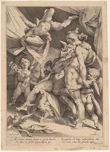 Vênus e Mercúrio de Jan Muller, after Bartholomaeus Spranger