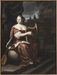 Femme jouant de la harpe - Lady Playing the Harp, de Mijtens (Meytens), Martin van, the Elder (1648-1736). Óleo sobre tela. Dimensão : 78x60 cm. Nationalmuseum Stockholm