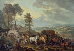 Soldados Piemonteses em uma Vila Italiana (óleo sobre tela)