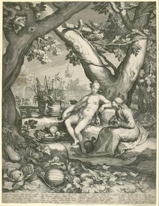 Vertumno pede emprestada a figura de uma velha para conquistar o amor de Pomona de Jan Pietersz. Saenredam