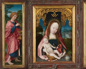 Tríptico com Virgem e Menino, São João Evangelista (ala esquerda) e Maria Madalena (ala direita)