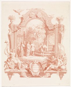 Representação alegórica por ocasião do casamento de Arnout van Citters e Sara Jacoba Ockerse Crescite heroum soboles (título no objeto) de Jan Punt