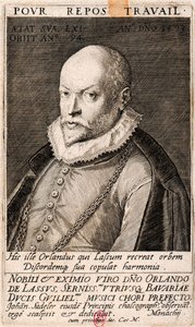 Retrato do compositor Orlando di Lasso 1532-1594, 1593. de Jan Sadeler