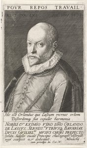 Retrato do compositor Orlando di Lasso 1532-1594, 1593 de Jan Sadeler