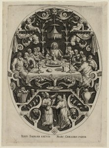Última Ceia, da Paixão de Cristo de Jan Sadeler I