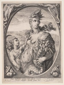 Ceres, de Três Deuses ou Deusas Pagãos de Jan Saenredam