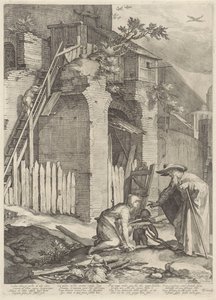 Elijah conhece a viúva de Sarefat de Jan Saenredam