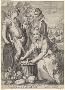 Outono Colheita de frutas e produção de vinho Four Seasons (título da série) de Jan Saenredam