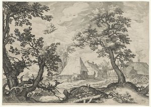 Paisagem com o sequestro de Ganimedes de Jan Saenredam