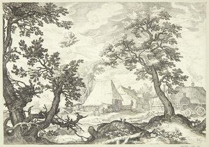 Paisagem com o rapto de Ganimedes de Jan Saenredam
